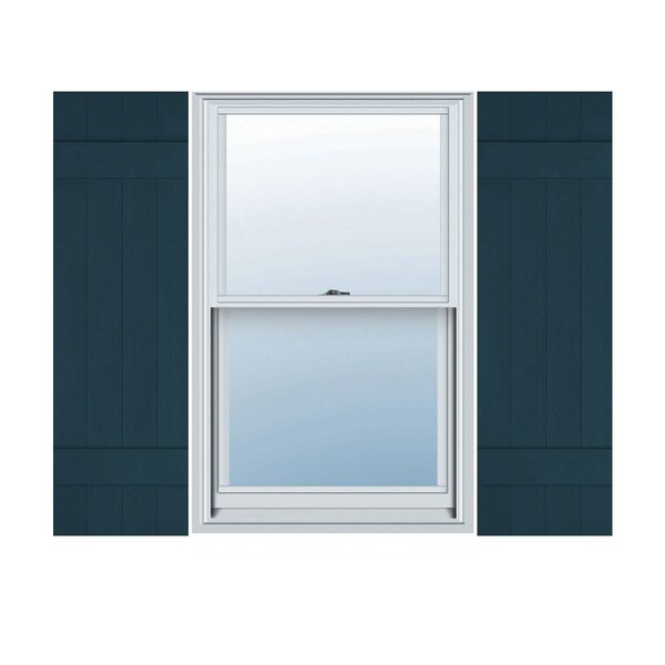 Ekena Millwork Lifetime Vinyl, 4 Board Joined (2 Batten), Board-n-Batten Shutters, w/Shutter Loks, LJ4C14X02800MB, PR LJ4C14X02800MB - main
